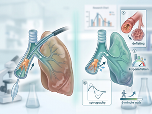 Balon bronkoplasti ve endobronşiyal valfin farklı klinik problemlere yönelik kullanımını gösteren tıbbi görsel
